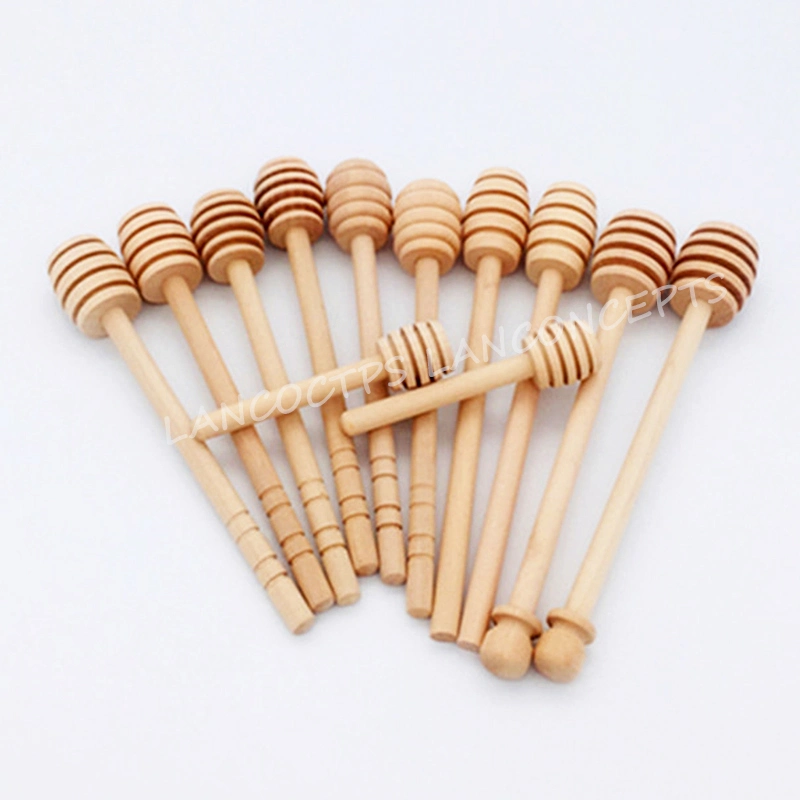 Manufacturer Wood Honey Stick Hot Selling Honey Stir Bar Kitchen Tools Wooden Dipper 8-16cm