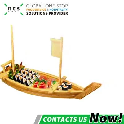 Contenedor para servir comida Barco de sushi de madera