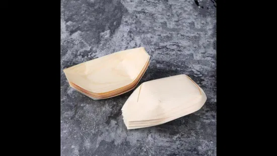 Barco de sushi de madera de pino desechable de 9 pulgadas